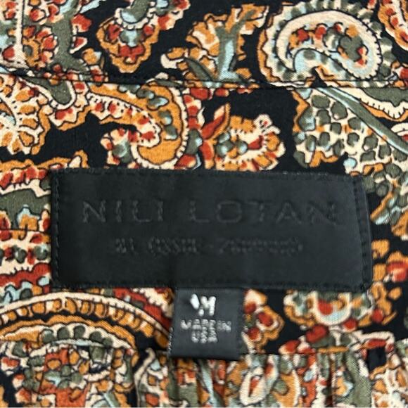 Nili Lotan Kesia Paisley Pintuck Midi Dress sz M - Picture 5 of 5